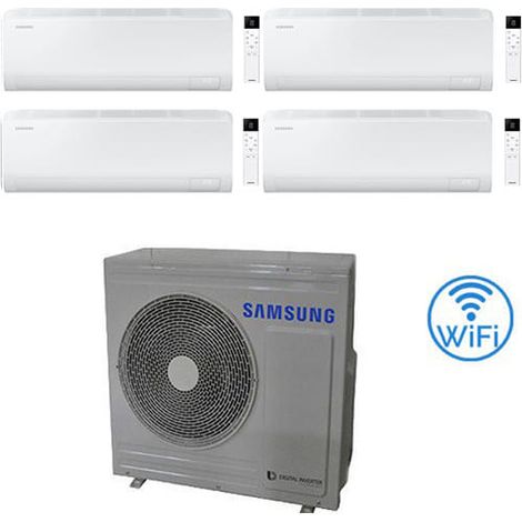 Klimaanlage Samsung CEBU S2 R32 Wifi Split-Inverter-Panels 7000 + 9000 + 9000 + 18000 BTU mit E.U. AJ080TXJ4KG/EU NEUE Klasse A++/A+
