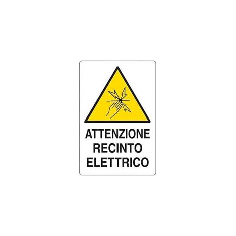 CARTELLO ATTENZIONE RECINTO ELETTRICO- - cm.20x30h. - 10 pezzi