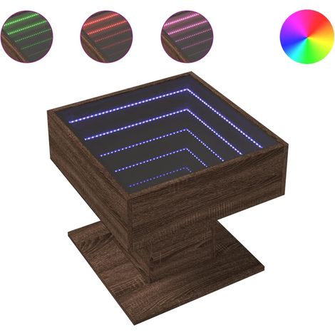 Maison Exclusive - Mesa de centro y LED madera ingeniería marrón