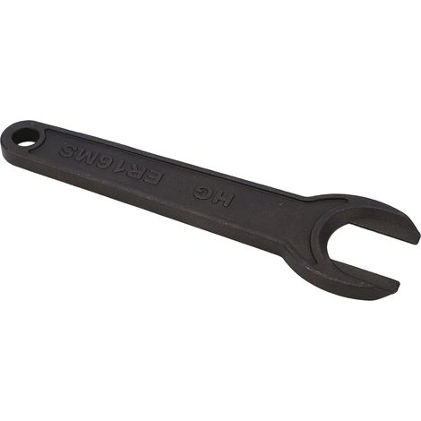 Gebläuter, gehärteter, rostbeständiger Maulschlüssel, Halteschlüssel für CNC-Spindel, gefräst und graviert, robustes Spannwerkzeug.