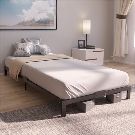 Lit 90x200 avec Sommier sur Pieds - Hauteur 25cm (1/5)