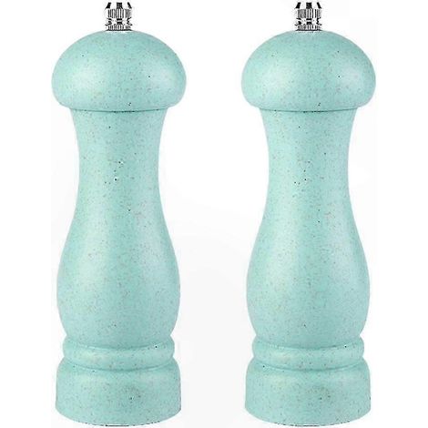 Moulin à Poivre et Sel en Bois, Réglable en Finesse, Lot de 2 avec Remplissage Facile (1/5)