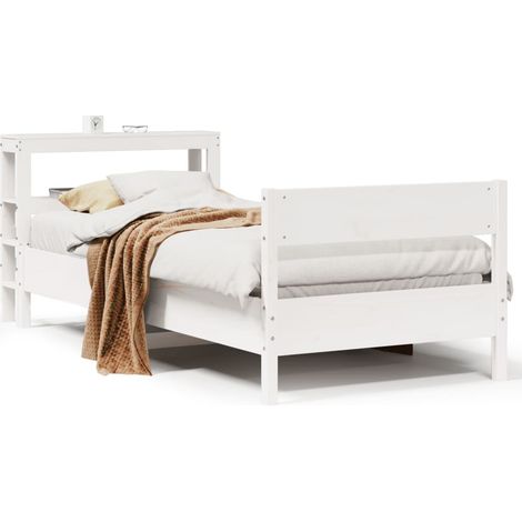 Maison Exclusive - Letto senza Materasso Bianco 75x190 in Legno Massello di Pino