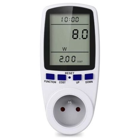 Prise Compteur d'Énergie Numérique,Prise de Consommation Electrique Surveillance de l'Énergie pour les Gros Appareils (1/4)