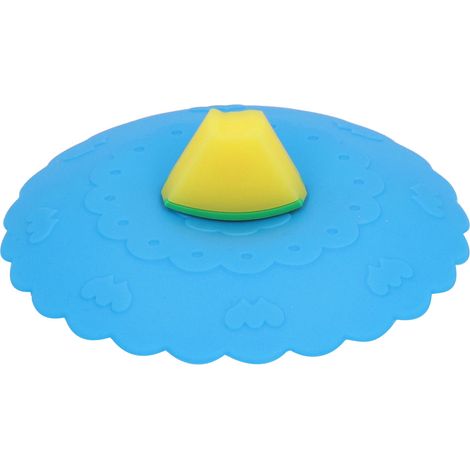 Couvercle en silicone pour tasses, résistant à la chaleur et au froid, anti-poussière pour cuisine et maison, bleu (1/5)