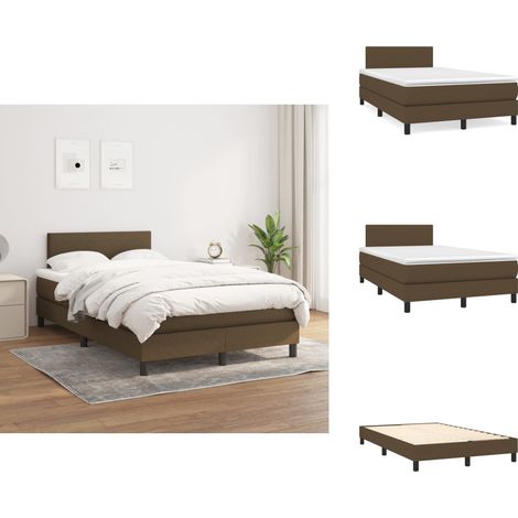 Sommier à lattes de lit avec matelas Marron foncé 120x200 cm - Lit Double - Lit Plateforme - Matelas Ferme - Matelas Moelleux - Literie (1/5)