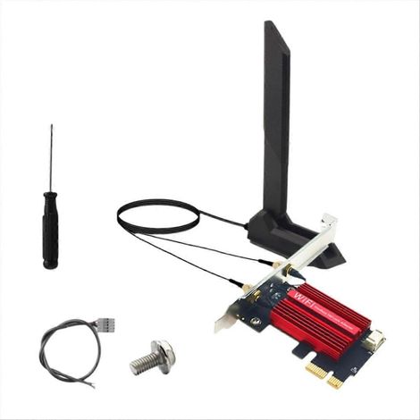 MT7927 Wi-Fi-Karte + 12-dB-Antenne Tri-Band 2,4 GHz/5 GHz/6 GHz 8774 MHz MT7927 Gigabit Wireless BT5.4 Netzwerkkarte (1/5)