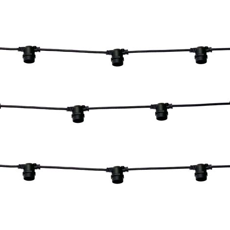 Catena di luci lineare 10 metri per 10 lampadine E27 IP54 Nera Wisdom (1/5)