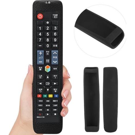ZJCHAO Coque pour Samsung Remote Coque de protection en silicone souple pour télécommande Samsung TV AA59-BN59-01178R / L (noir) (1/4)
