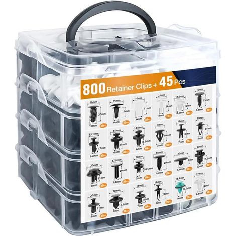 Lot de 845 clips de fixation pour pare-chocs de voiture - Accessoires extérieurs de voiture (1/5)