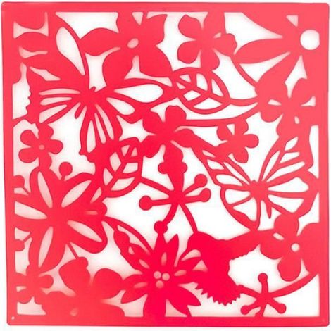 Set de 12 Cloison de Séparation à Salle Panneaux Suspendre Rideau, Séparateur de Pièces pour Mur, Paravent, 40x40cm,Rouge (1/2)
