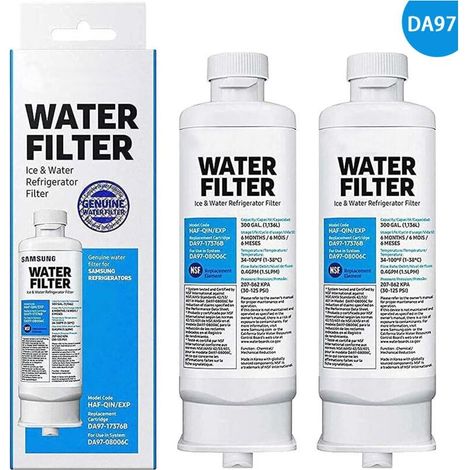 Lot de 2 filtres à eau pour réfrigérateur – Charbon actif naturel – Compatibles DA97-17376B & DA97-08006C (1/4)