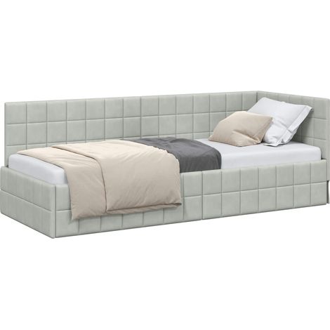 Maison Exclusive - Cornice del letto ad angolo Grigio chiaro 80 cm x 200 cm
