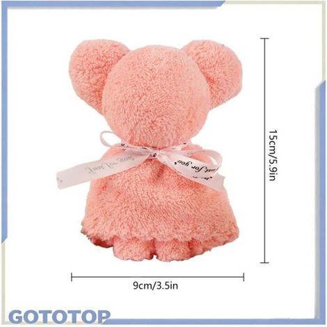 Serviette Ours - Polyester Doux - Pour Visage Main Bain Cuisine - Cadeau Fête Des Mères Étudiants - 15 x 9 cm - 30 g - 1 Pièce (1/5)
