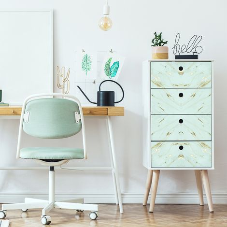 Sticker meuble marbre vert clair 40 x 60 cm (1/5)