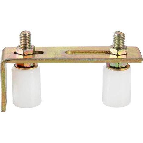 Rouleaux de guidage pour porte de terrasse avec support en L réglables en nylon double facile à utiliser (1/5)