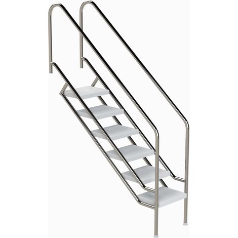 Eichenwald Pooltreppe Modell 08.1 Miami Beckentiefe 1599mm Ausladung 1538mm 6 ABS-Stufen