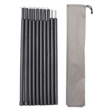 2 Pièces Arceaux de Tente Télescopique en Acier Inoxydable pour Bâche avec Sac de Rangement Réglable de 43 à 200 cm pour Tente Tarp Auvent Voile D'ombrage (1/4)