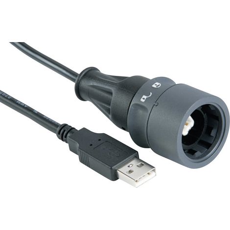USB-Kabel beidseitig verriegelbar  PXP6040/B/2M00 Typ B (Verriegelung) auf Typ A PXP6040/B/2M00 Bulg