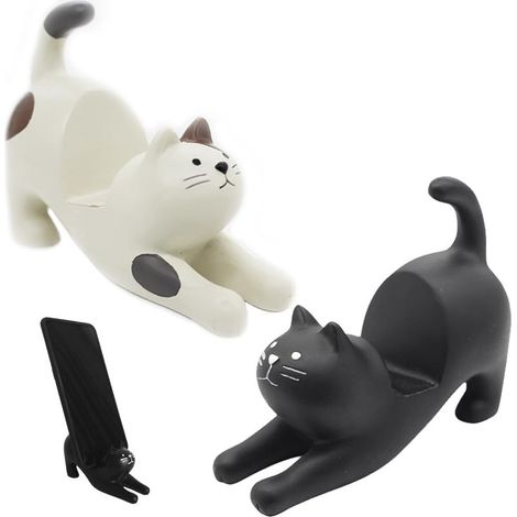 2 Pièces Support de Téléphone Portable, Supports pour Smartphone en Forme Chat, Support TéLéphone Portable, Support de Téléphone Universel, pour Maison, Salon, Bureau, Dortoir et école, 2 Couleurs (1/5)