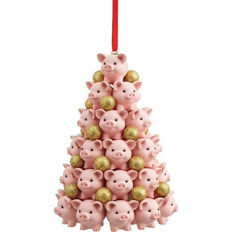 Guirlande De Décoration De Noël En Forme De Cochon - Ornement Empilable 2D En Plastique - Pour Arbre De Noël Intérieur Et Extérieur - Lot De 1 Pièce (1/2)