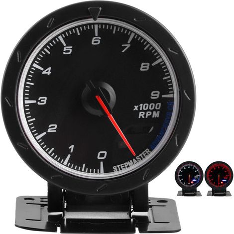 Tachometer gauge needle 09000 rpm White/red LED light 65 mm diameter 12 V Automatic instrument. (1/5)