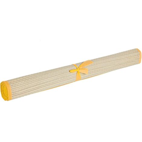 Stuoia da spiaggia e campeggio in paglia richiudibile con laccetto 180 x 60 cm -Beige