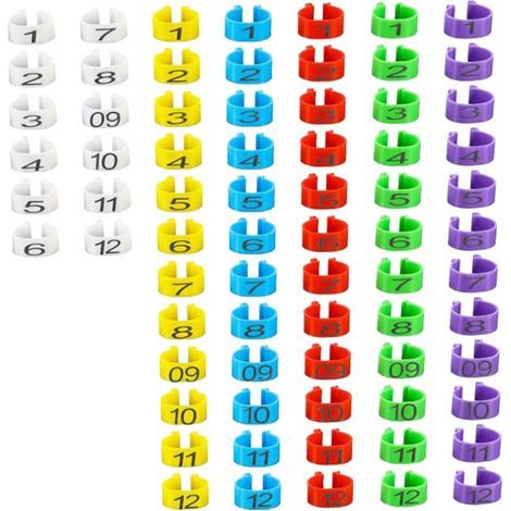 Lot de 100 Bagues pour pattes d'oiseaux, Clip en polypropylène, 8 mm, Multicolore, pour pigeons, cailles, volailles (1/5)