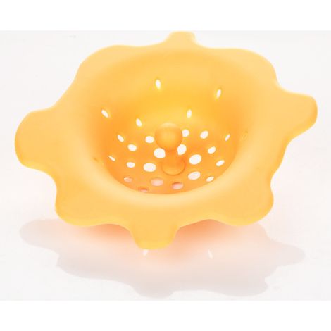 Lot de 4 passoires à cheveux en silicone en forme de fleur, attrape-cheveux ronds en caoutchouc, faciles à nettoyer pour la cuisine, la salle de bain (1/5)