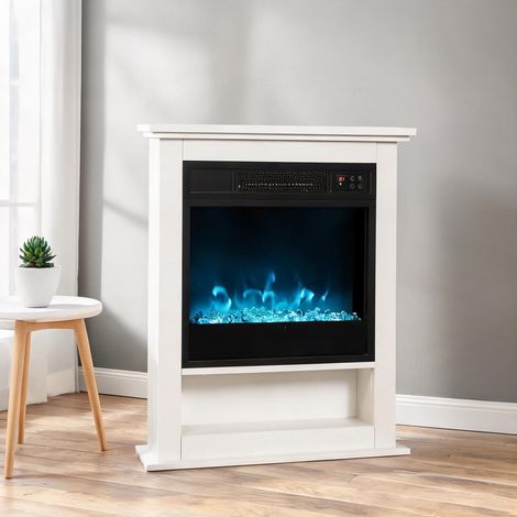 Cheminée électrique blanc en métal 62,5 x 20 x 72,5 cm (1/5)
