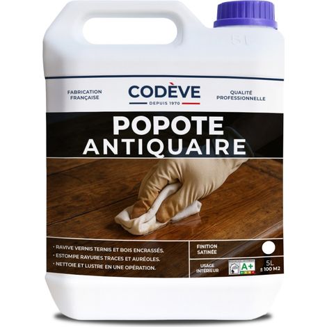 Popote Antiquaire - 5 L - Codeve Bois - Redonner De La Brillance à Votre Bois Recouvert De Vernis, Cire Ou Huile. (1/4)