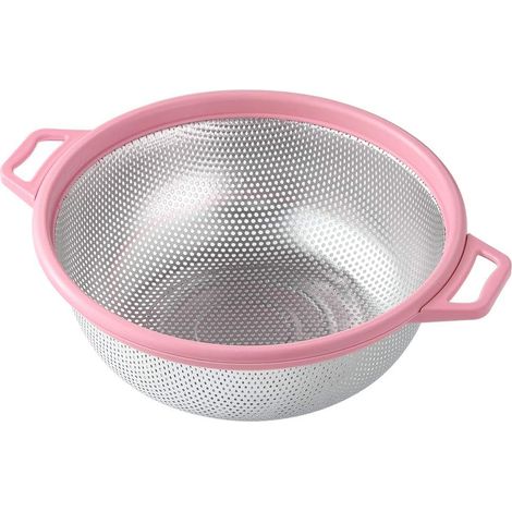Colador de acero inoxidable con patas, 5 L, colador grande verde para pasta, fruta, verduras, apto para lavavajillas, cocina