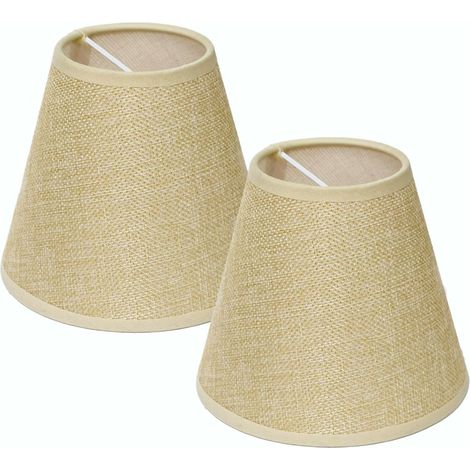 2 Pièces Abat-Jour Tissu Abat- Pour Lampadaire Couvercle Du Tambour E27 Remplacement Abat Jour De Lampe De Chevet Abat- En Toile De Plafonnier Chiffon Branches,15x8x13cm (Beige) (1/5)