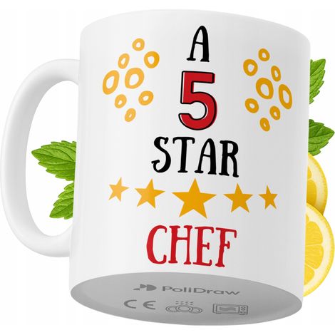 Tazza da caffè/tè divertente e umoristica per chef, ideale per compleanni, onomastici e festività. Tazza premium per occasioni speciali, perfetta per casa, ufficio e lavoro. Bianca, 330 ml. (1/5)
