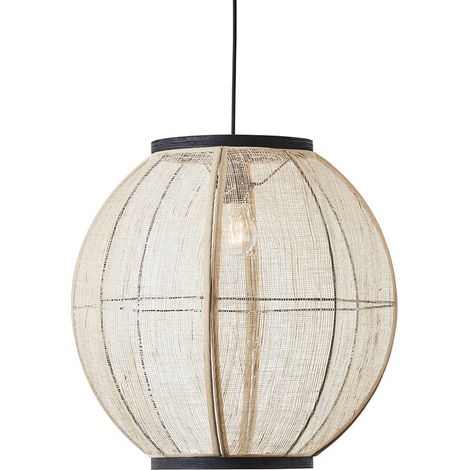 Endon Zaire Plafonnier Suspension Simple, Lin Naturel, Noir Mat (1/5)