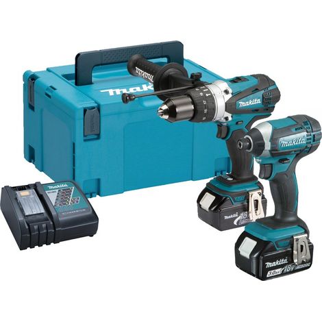 Makita DLX2145RJ 18v LXT DHP458 Combi Drill + DTD152 Impact Driver 2 x 3.0AH (1/2)