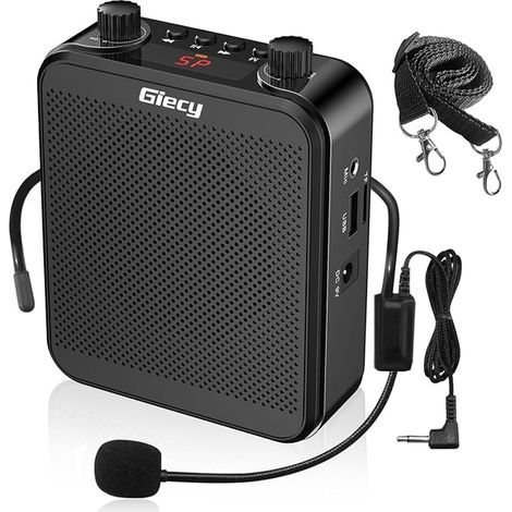 Portable Voice Amplifier Microphone Battery