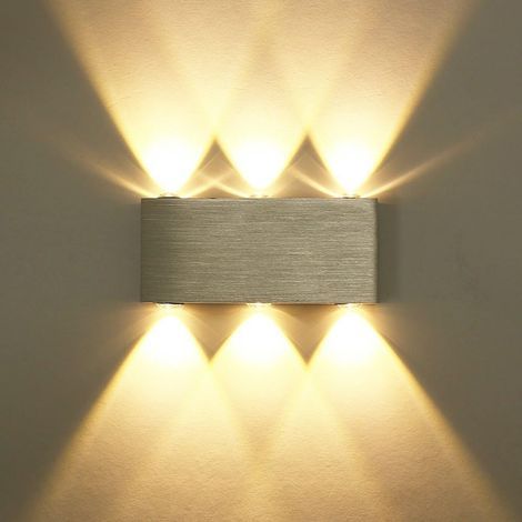 Applique Murale LED 6W Lampe Murale Avec 6 LEDs éclairage Décoratif Intérieur Lumière Moderne en Aluminium Pour Chambre Escalier Salon Bureau Porche Boutique- (1/4)