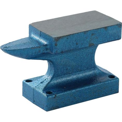 Enclume, bleu Enclume de Forgeron 1LB Enclume en Fonte avec Seul Cor pour Ferronnerie, Carrosserie, Bijoux, l'Atelier Soudage, Formage et Forgeage des Métaux