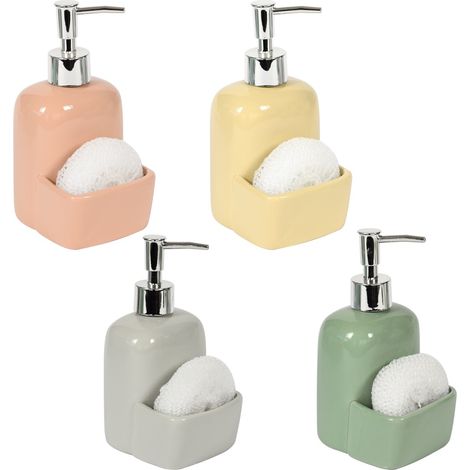 MAURY'S DISPENSER DI SAPONE DA CUCINA CON SPUGNA SHABBY IN COLORE ASSORTITO