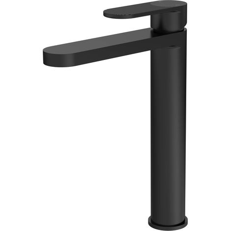 Nuie Cyprus Fluted Tall Mono Basin Mixer Tap - Matt Black (1/2)