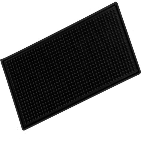 Tapis de séchage en silicone noir antidérapant pour bar et cuisine, résistant à la chaleur – 30 × 15 cm (1/3)