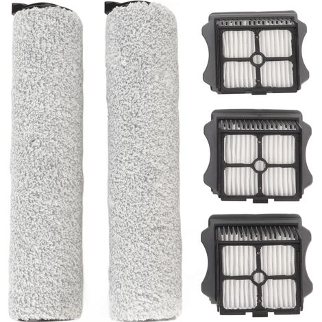 Ortviai Brosse Rouleau et Filtre pour Nettoyeur de Sol TINECO STEAM – 2 Brosses + 3 Filtres HEPA, Doux et Efficace