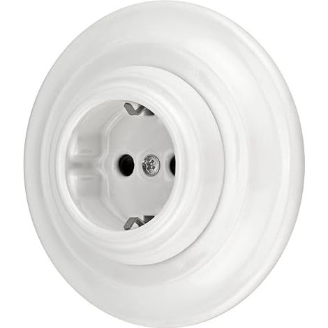 Retro Porcelain Plug Socket All-in-One PR1 Series White (1/5)
