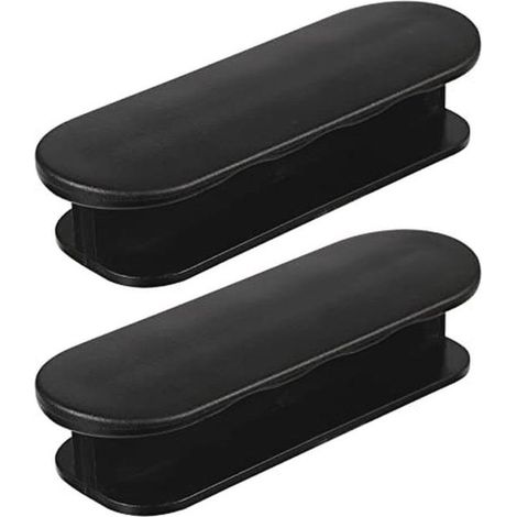 Tiradores para puertas de balcón exterior - Tiradores autoadhesivos (paquete de 2) - Tiradores de plástico multifuncionales para patios y ventanas - Negro (1/5)