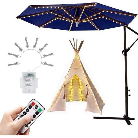 GENERIC-Accessoire pour parasol104 Leds Lampes Pour Parasol Avec Télécommande,8 Modes Lampe Parasol De Patio À Piles, Ip67 Étanche Guirlandes Lumineuses Idéales Pour Jardin, Tentes De Camping (1/5)