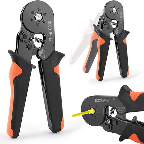 Pince a Sertir pour Cosse Electrique isolées, Cosses Electriques a Sertir 0.25-10mm², Isolated Cliquet Line Terminal Serting Tool, Pinces à Sertir pour Connecteurs Electriques Automobile (1/5)