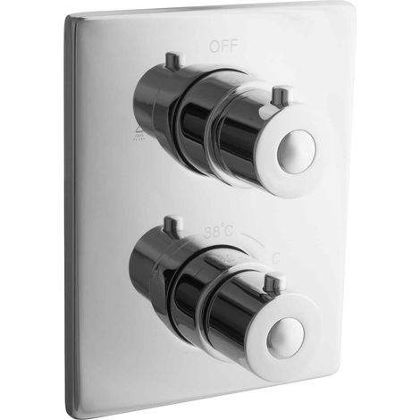 PaulGurkes Robinet de douche encastré avec thermostat, design carré (1/4)