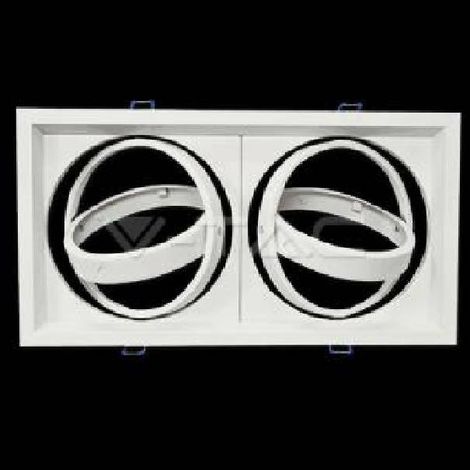 V-TAC Portafaretto tipo AR111 Doppio in alluminio - Colore Bianco 3576 (1/9)