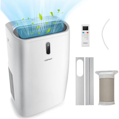 COSTWAY Calefacción 16000BTU Portátil 5 en 1 Aire Acondicionado, con Calentador Deshumidificador Ventilador Modo Sleep/Temporizador 24 Horas y 3 Velocidades con WiFi (1/5)